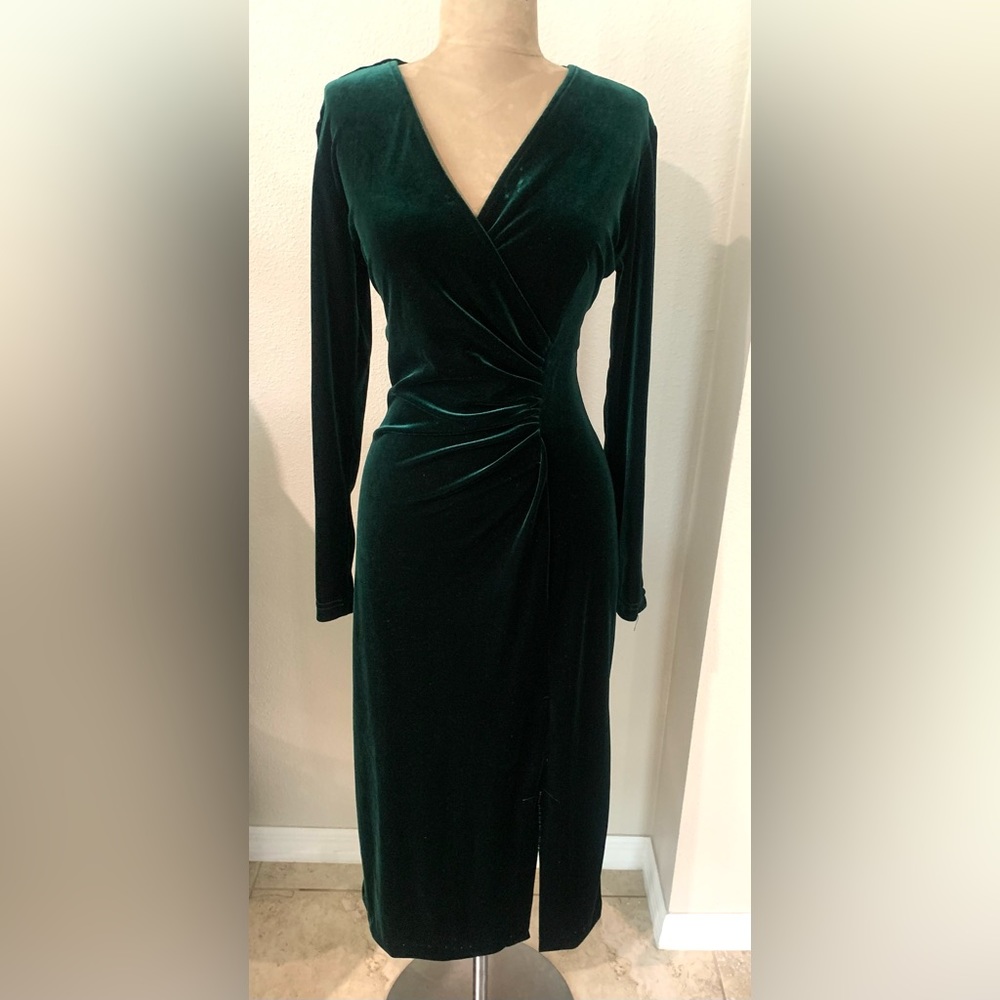 Velvet Green Handmade Custom Dress. Size Large.